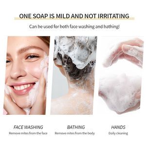 OEM Savon en barre réparateur de peau protéinée de soie au <span class=keywords><strong>lait</strong></span> de chèvre nettoyant pour le visage rajeunissant nourrissant élimination de l'acné savon à l'huile blanchissant - Product Image 5