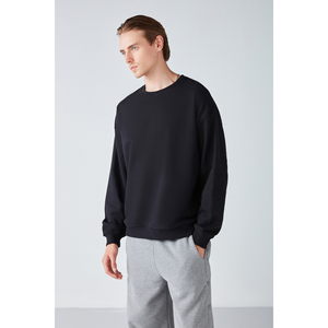 Sweat-shirt à col rond en coton biologique ultra doux pour homme GRIMELANGE Stephan, coupe ample - Product Image 5