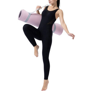 Combinaison décontractée d'été à carreaux pour femme, barboteuse à manches courtes, body de sport et combinaison de yoga, body de fitness - Product Image 3