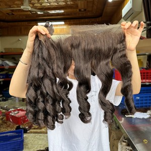 มัดผมดิบจากเวียดนามผมต่อหยิกเด้งพร้อมชุดปิดผมฟูมิเนียน - Product Image 1