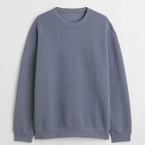 เสื้อสเวตเตอร์ฤดูหนาวของผู้ชายสีพื้นเสื้อคอตตอน100% โลโก้แบบกำหนดเองจำนวนมาก - Product Image 4