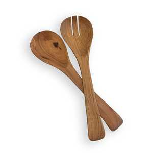 Cuillère et fourchette en bois d'acacia naturel personnalisée, couverts à salade, vaisselle, outil de cuisson, serveur de mélange de fruits et légumes, décor de table - Product Image 5
