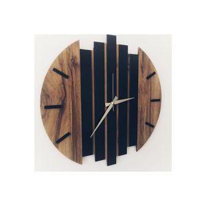 Modern Bohemian Round Brown <b>Wooden</b> <b>Wall</b> <b>Clock</b> 50x50 Size TR Origin - Product Image 1