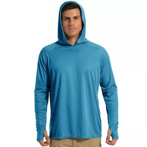 เสื้อตกปลาแขนยาวแบบมีฮู้ดสำหรับตกปลาเสื้อ UPF50ตกปลาผ้าดูดความชื้นป้องกันแสงแดดออกแบบโลโก้ของคุณได้ตามที่ต้องการ - Product Image 5