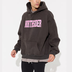 Haute qualité coton surdimensionné blanc mode Streetwear broderie bouffée impression Logo personnalisé hommes à capuche décontracté Streetwear personnalisé - Product Image 4