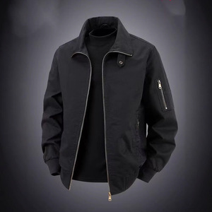 Chaqueta de trabajo de inspiración vintage para hombre, estilo informal con cierre de cremallera, ropa ligera para exteriores para primavera y otoño, logotipo frontal - Product Image 3