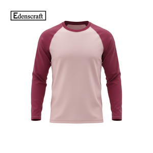 Custom Basic Raglan Long Sleeve T Shirt Men Turtleneck Regular Fit <b>100</b>% Cotton Sporty Breathable Eco-Friendly High Quality - Product Image 6