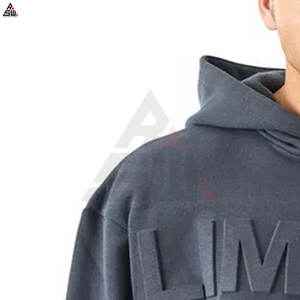 Sweat-shirts à capuche pour hommes, vente chaude, meilleure vente, hiver, ODM, logo numérique personnalisé, gaufré, taille personnalisée, couleur unie, 100% coton, nouvelle mode - Product Image 6