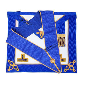 Delantal masónico Rite de 13 grados, venta al por mayor, Lodge Regalia, rojo, azul, bordado, algodón, tela de pato, miembro, delantal azul, Lodge blanco - Product Image 6