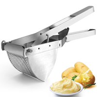 Handmatige aardappelstamper 18/0 roestvrijstalen stamper met opvangbak grijs handvat keukengereedschap OEM ODM aangepaste handvatkleur
