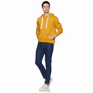 Sudadera con Capucha de Alta Calidad para Hombre, Color Amarillo, Hecha de Felpa de Algodón, con Logotipo y Diseños Personalizados - Product Image 3