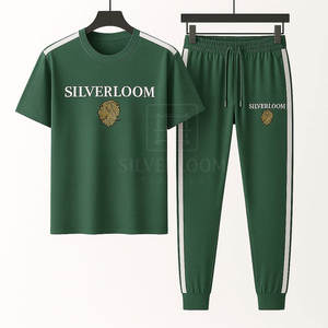 Logo personnalisé Ensemble t-shirt à manches courtes et pantalon de jogging pour hommes, survêtement d'été respirant et décontracté pour streetwear et sport - Product Image 4