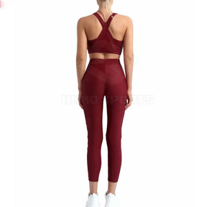 Professional High Quality Customized Logo Printing Light Weight Best Design 2023 Women Sleeveless Yoga Set Crisscross Straps - Product Image 3