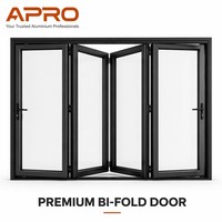 Porte pliante en aluminium certifiée AS2047, à rupture de pont thermique, double vitrage, pour projet résidentiel