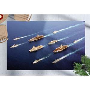 Alfombra de Guerra Naval Militar, Alfombra Oceánica, Alfombra de Paisaje Marino, Alfombra Suave No Tejida - Product Image 1