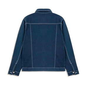 2023 elegante chaqueta vaquera azul oscuro para hombre cuello con capucha costura blanca patrón de invierno secado rápido transpirable Venta de alta calidad - Product Image 6