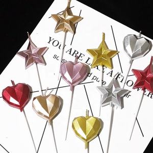 Set di candele di compleanno a spirale a forma di stella e cuore di alta qualità candele per feste di compleanno fantasia - Product Image 3