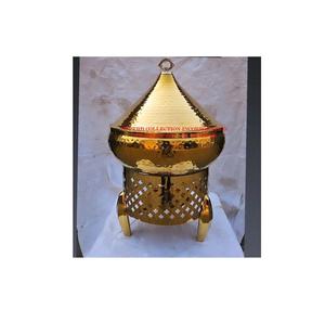 ที่อุ่นอาหารจานร้อนทำจากทองเหลืองสไตล์โบราณบุฟเฟต์สีทองพร้อมขาตั้งสำหรับจัดเลี้ยงในโรงแรมและร้านอาหาร - Product Image 1