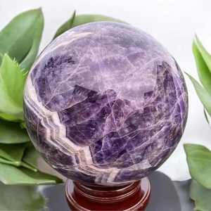 Esfera de cristal de amatista natural, Bola de cuarzo púrpura para curar Feng Shui de lujo, piedra de Reiki de ensueño tradicional religiosa, 1 lb - Product Image 1