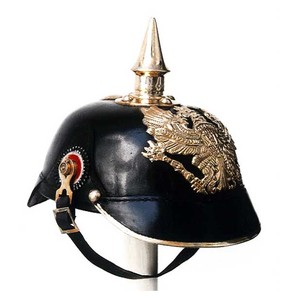 หมวกกันน็อคเยอรมัน Pickelhaube หมวกกันน็อคหนังเยอรมันวินเทจคอลเลกชันผลิตภัณฑ์ยุคกลาง
