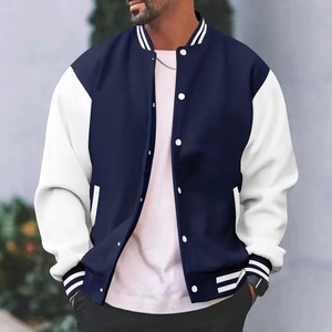 Chaqueta de béisbol clásica para hombre en estilo escolar Chaqueta deportiva informal de moda Logotipo frontal Ropa fina de gran tamaño para el verano - Product Image 1
