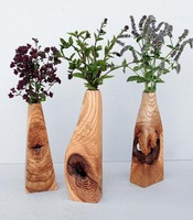 Pot de fleurs élégant en blocs de bois, fait main, écologique, pour plantes d'intérieur, jardin extérieur, décoration de la maison