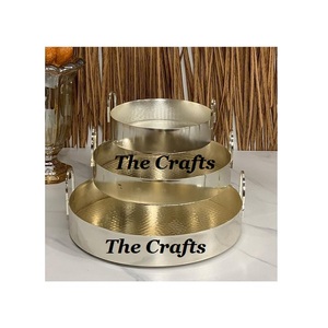 Latest Design Wood Food Serving <b>Tray</b> With Stainless Steel Handles Greatest Quality <b>Snacks</b> Serving <b>Tray</b> At Low Price - Product Image 3