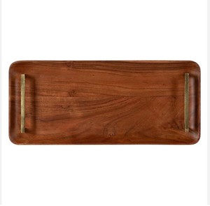 Plateaux finis en bois naturel de meilleure qualité Plateau de service en bois de manguier Plateau décoratif rectangulaire en bois Décor et utilisation de service - Product Image 6