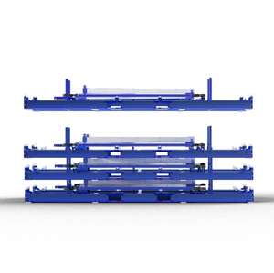 Support d'affichage mobile en métal de marbre de transporteur de pierre résistant pliable pour stocker et transporter le verre et les grandes dalles de pierre - Product Image 4