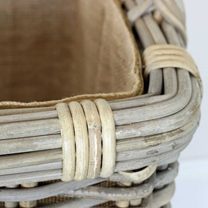 Handmade Eco-Friendly Natural Rattan Wicker Wheeled Log <b>Storage</b> <b>Baskets</b> Modern <b>Rectangle</b> Multifunction Design Made Hanoi Vietnam - Product Image 4