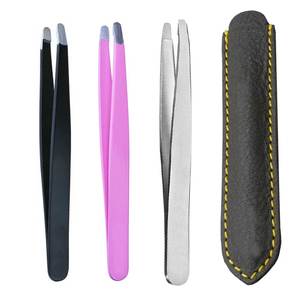 Pinzas de cejas de acero inoxidable, venta al por mayor, OEM/ODM, etiqueta privada personalizada, para cosmética - Product Image 3