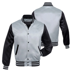 OEM de alta calidad parche bordado hombres Universidad personalizado béisbol bombardero Letterman Crop cuero manga más tamaño Varsity chaqueta - Product Image 1