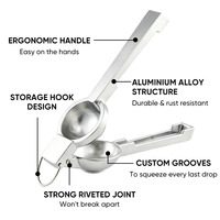 Citruspers van aluminiumlegering, heavy-duty, handmatig, voor citroen, limoen en sinaasappel, geschikt voor restaurants en bars