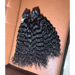 Cabello Remy virgen indio, paquete crudo, cutículas de doble dibujado, estilo ondulado Natural alineado, extensiones de tejido de trama de un donante, es Natural - Product Image 5