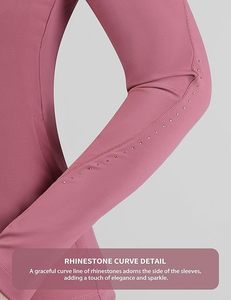 Veste d'équitation pour filles et enfants à manches longues avec trou pour le pouce, UPF50, séchage rapide, néoprène, demi-zip avec fouets et éperons - Product Image 3