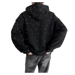 Sweat à capuche à strass de luxe pour hommes, sweat-shirt Streetwear étincelant - Product Image 2