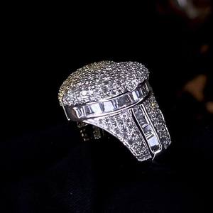 Bague de luxe Hip Hop sertie de diamants, personnalisée, en moissanite VVS taille ronde, design en forme de cœur, pour hommes et femmes - Product Image 3