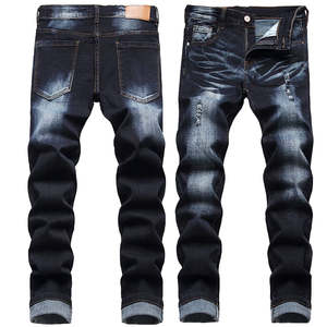 Vêtements de rue vintage pour hommes de designers renommés, denim droit 3D respirant et léger en coton, lavage coloré personnalisé, automne été - Product Image 3