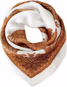 Bandana en soie pour femmes ethniques, personnalisable en gros, motif à carreaux uni, logo personnalisé imprimé, haute qualité - Product Image 4