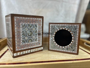 Mop Inlay Tissue <b>Box</b> Artisan Made Luxury Living Room Decor <b>Florals</b> Pattern Engraved Design Available Different Shapes Tradebyd - Product Image 5