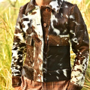 High Street hommes vache cheveux cuir veste 2025 Original poids lourd respirant hiver vêtements d'extérieur luxe peau de vache cheveux vestes - Product Image 4