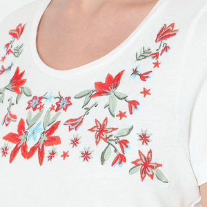 Camisetas Bordadas para Mujer Hechas en Pakistán, Talla Personalizada, Ligeras, de Secado Rápido, Ecológicas, Estampado Veraniego, 100% Algodón, Corte Ajustado - Product Image 6
