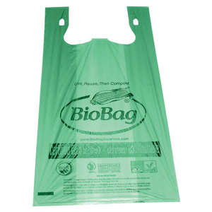 Bolsa de camiseta ecológica, 100% biodegradable, logotipo impreso personalizado - Product Image 2
