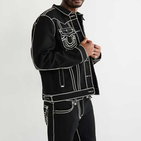 Vestes en jean pour hommes respirantes et coupe-vent avec logo personnalisé avec service OEM Vestes en jean pour hommes vente en gros