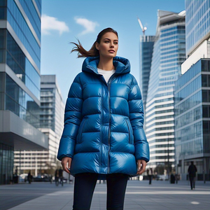 Manteau long à bulles pour femmes Manteau long coupe-vent Streetwear décontracté Vêtements d'extérieur d'hiver Veste long à bulles Manteau long pour femmes - Product Image 5