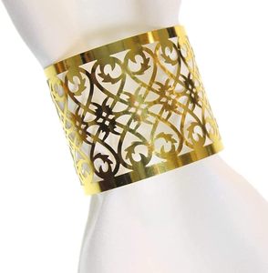 Rond de serviette de luxe et de qualité supérieure en papier d'aluminium découpé au Laser avec rond de serviette en or pour les fêtes de mariage décor de dîner votre Table - Product Image 4