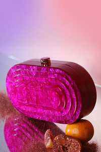 Sac à main en résine Pochette de demoiselle d'honneur de mariage vintage de créateur Sac exclusif pour femme à la mode - Product Image 3