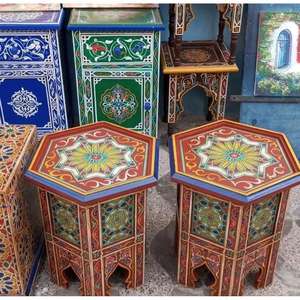 Taburete marroquí hecho a mano, puf otomano, cojín decorativo bohemio, reposapiés tradicional bereber, muebles para la sala de estar. - Product Image 2