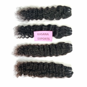 Extensiones de cabello humano virgen tejido rizado natural 100% indio sin procesar al por mayor doble trama cutícula onda natural - Product Image 5