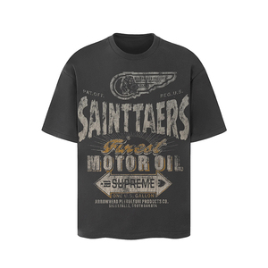 Personnalisé de haute qualité lourd 100% coton décontracté Vintage surdimensionné T-shirts à manches longues motif Design court personnalisable - Product Image 1